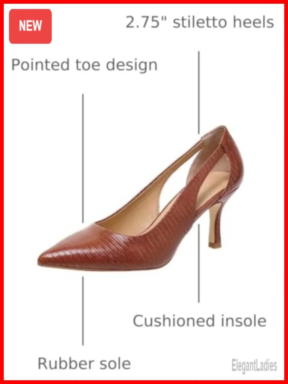 Women's Pointed Toe Kitten Heel Pump Shoes Cut Out Dress Shoes for Office